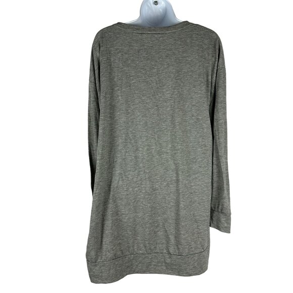 Loose Fit GDKEY Womens Heather Gray Long Sleeve Tunic Sweater Size M - Picture 3 of 5